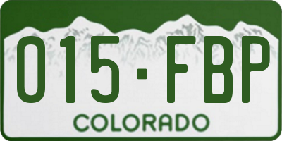 CO license plate 015FBP