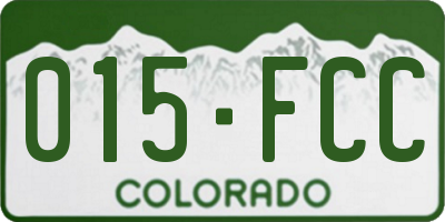 CO license plate 015FCC