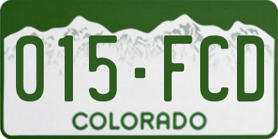 CO license plate 015FCD