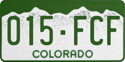 CO license plate 015FCF