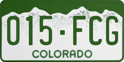 CO license plate 015FCG