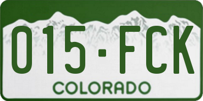 CO license plate 015FCK