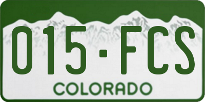 CO license plate 015FCS