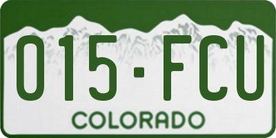 CO license plate 015FCU