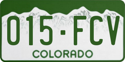 CO license plate 015FCV