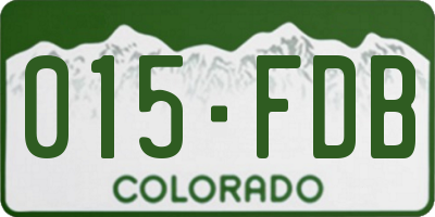 CO license plate 015FDB