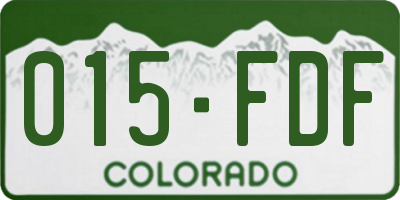 CO license plate 015FDF