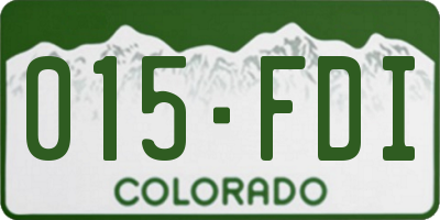 CO license plate 015FDI