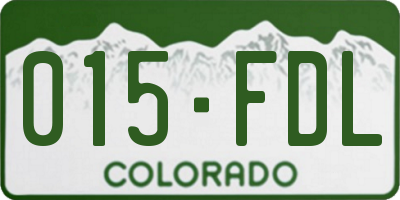 CO license plate 015FDL