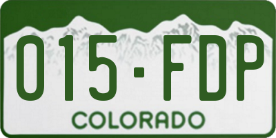 CO license plate 015FDP