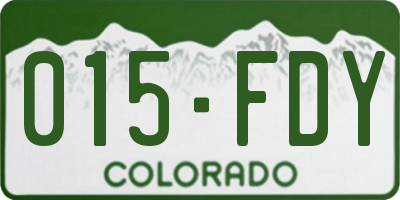 CO license plate 015FDY