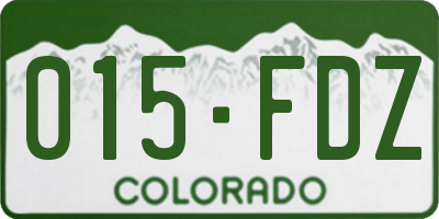 CO license plate 015FDZ
