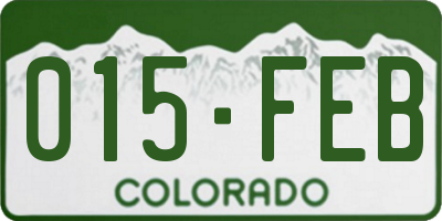 CO license plate 015FEB