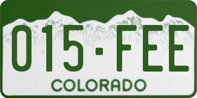 CO license plate 015FEE