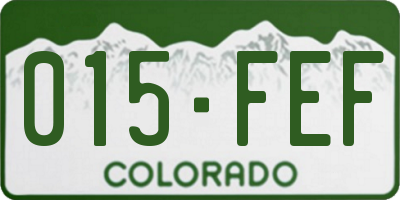 CO license plate 015FEF