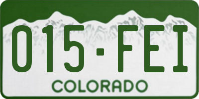 CO license plate 015FEI