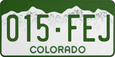 CO license plate 015FEJ