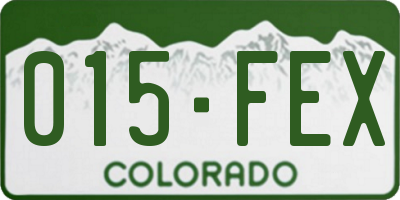 CO license plate 015FEX