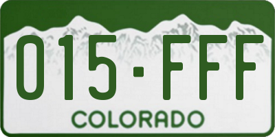 CO license plate 015FFF