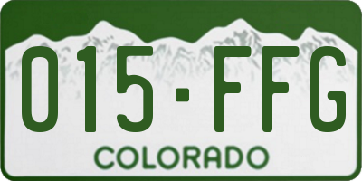 CO license plate 015FFG