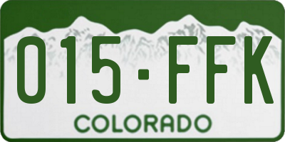 CO license plate 015FFK