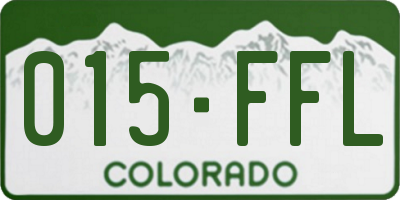 CO license plate 015FFL