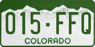 CO license plate 015FFQ