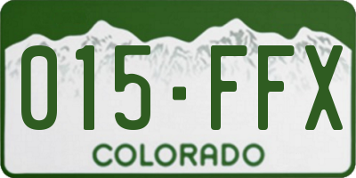 CO license plate 015FFX
