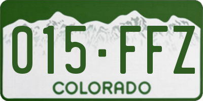 CO license plate 015FFZ