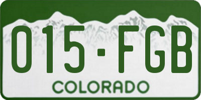 CO license plate 015FGB