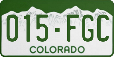 CO license plate 015FGC