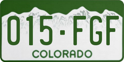 CO license plate 015FGF