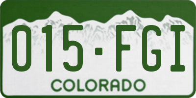 CO license plate 015FGI