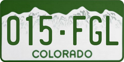 CO license plate 015FGL