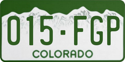 CO license plate 015FGP