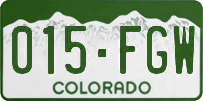 CO license plate 015FGW