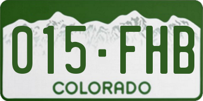 CO license plate 015FHB