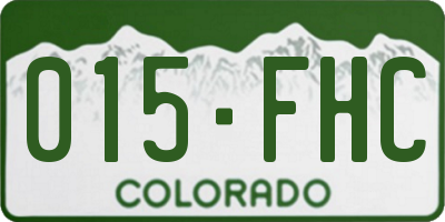 CO license plate 015FHC