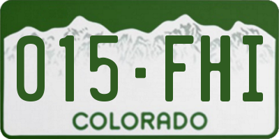 CO license plate 015FHI