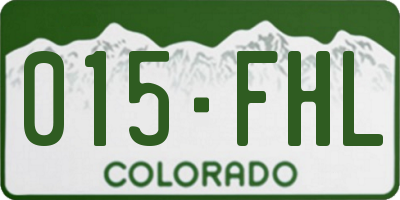 CO license plate 015FHL