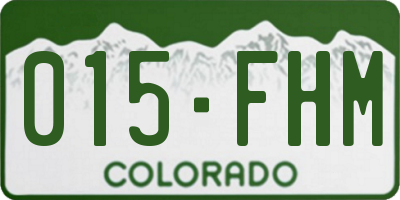 CO license plate 015FHM