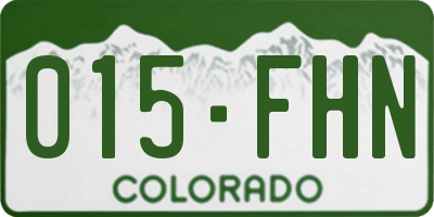 CO license plate 015FHN