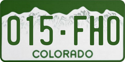CO license plate 015FHO