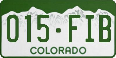 CO license plate 015FIB