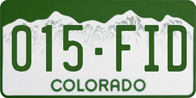 CO license plate 015FID