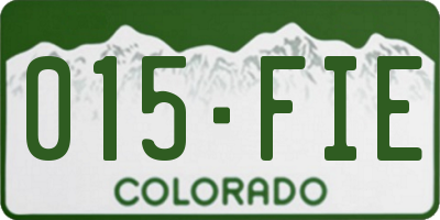 CO license plate 015FIE