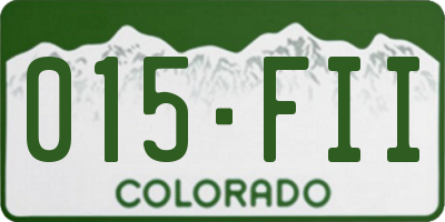 CO license plate 015FII