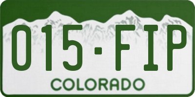 CO license plate 015FIP