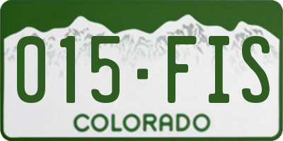 CO license plate 015FIS