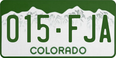 CO license plate 015FJA